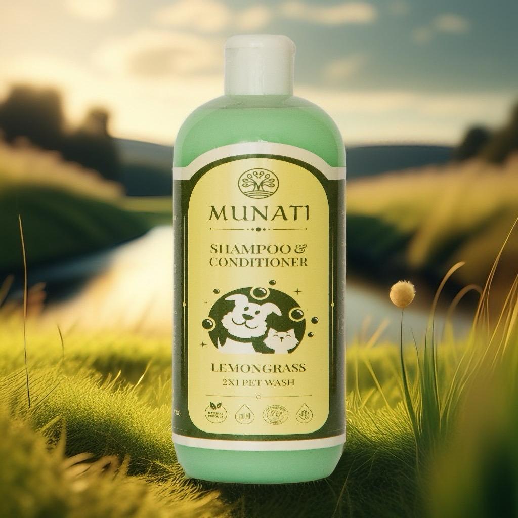 Šampūnas ir Kondicionierius 2-in-1 Naminiams Gyvūnams Natūralaus Kvapo, Munati 500 ml