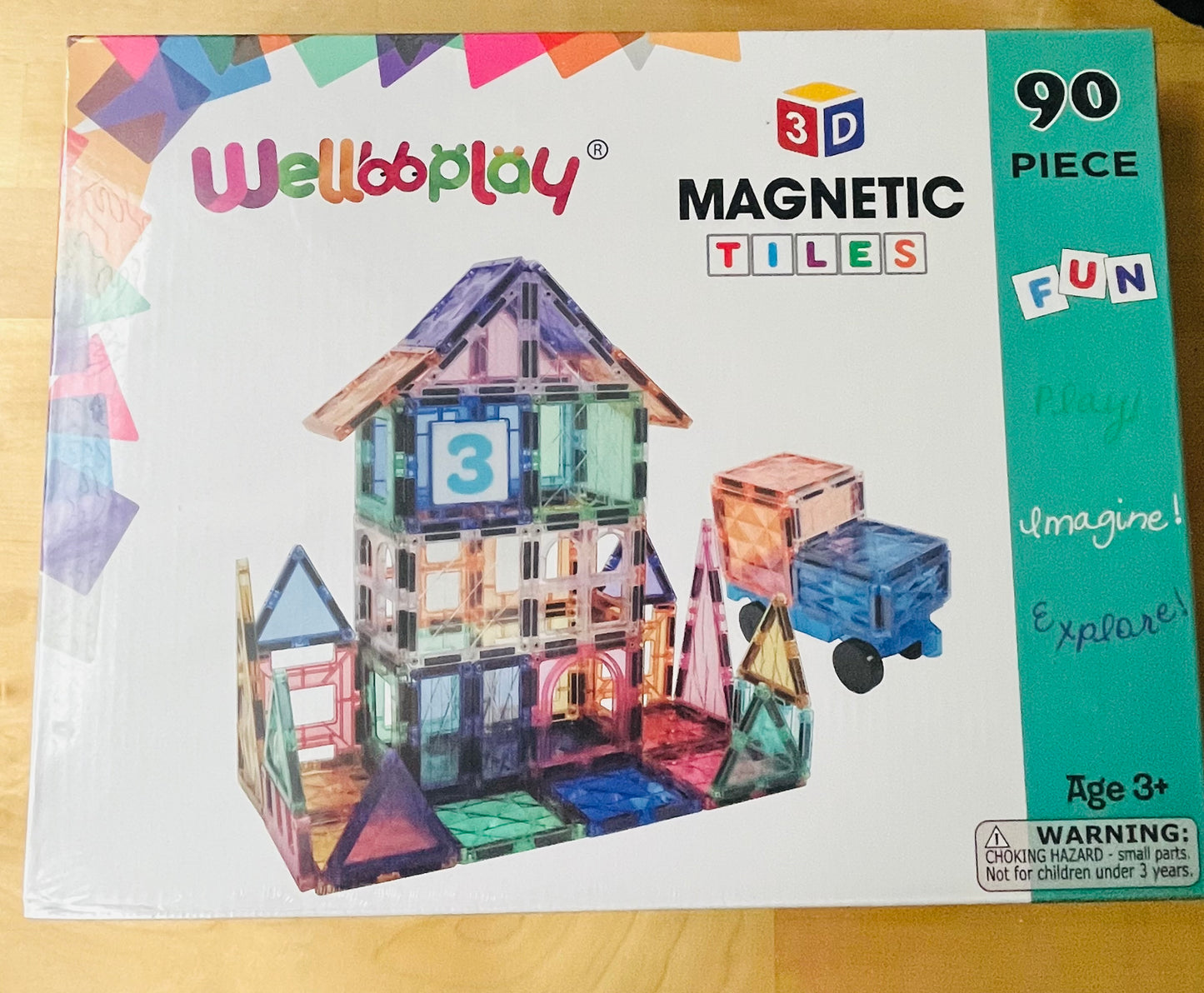 3D Magnetinis Lavinamasis Konstruktorius 90 Dalių + Dovana