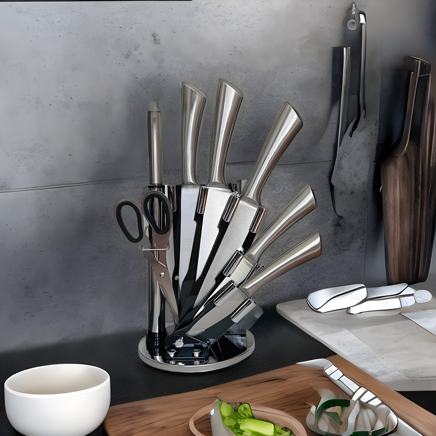 Kotilux 8 Pieces Kitchen Knife Set with Block