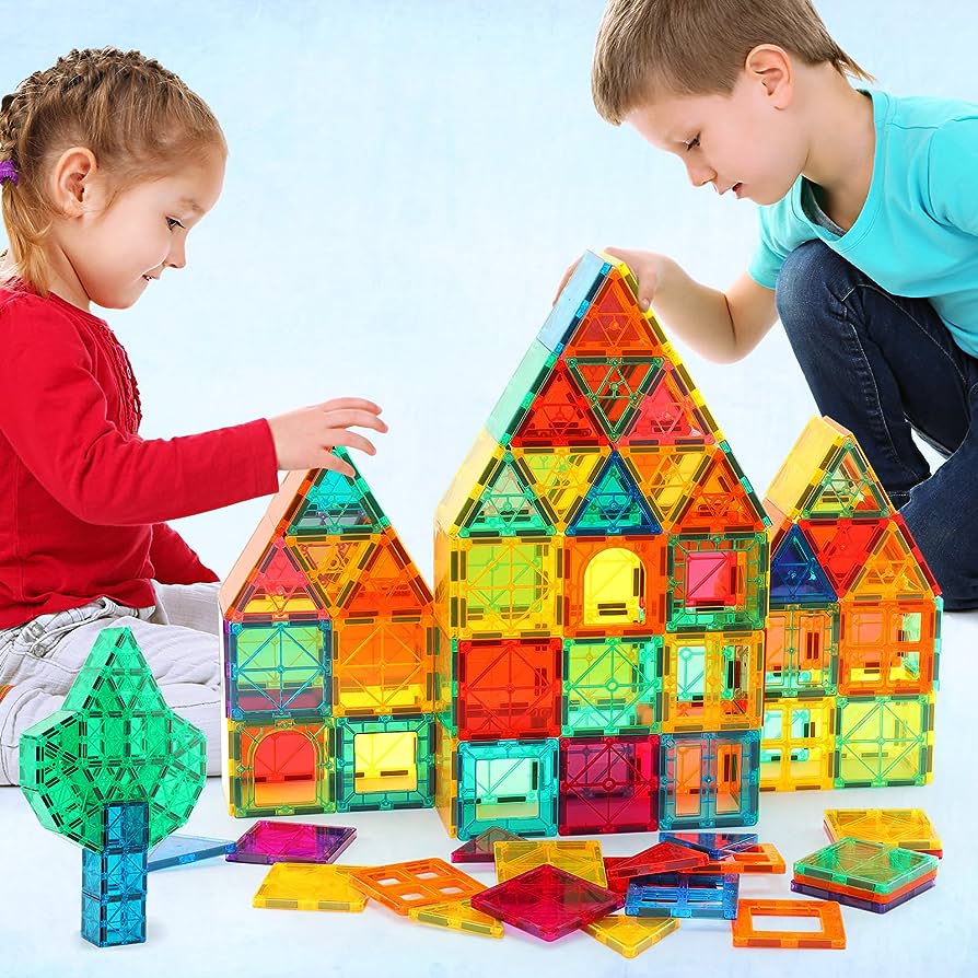 3D Magnetic Building Blocks New Shinny Design 66 Piece Set +Gift!
