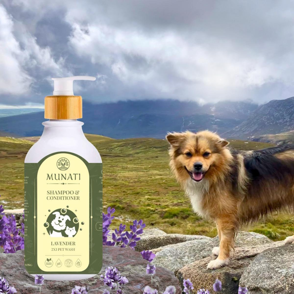 Šampūnas ir Kondicionierius 2-in-1 Naminiams Gyvūnams Natūralaus Kvapo, Munati 500 ml