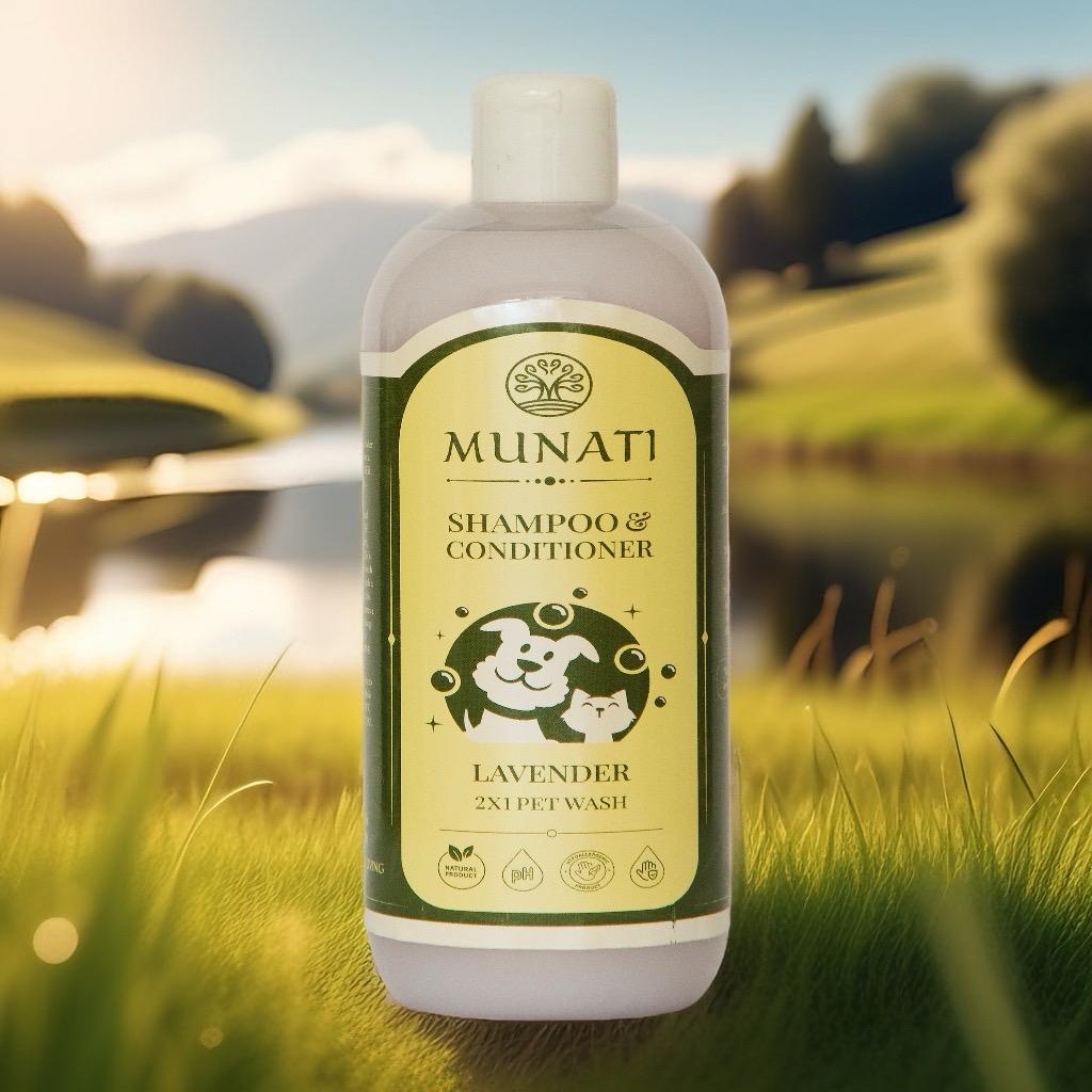 Šampūnas ir Kondicionierius 2-in-1 Naminiams Gyvūnams Natūralaus Kvapo, Munati 500 ml