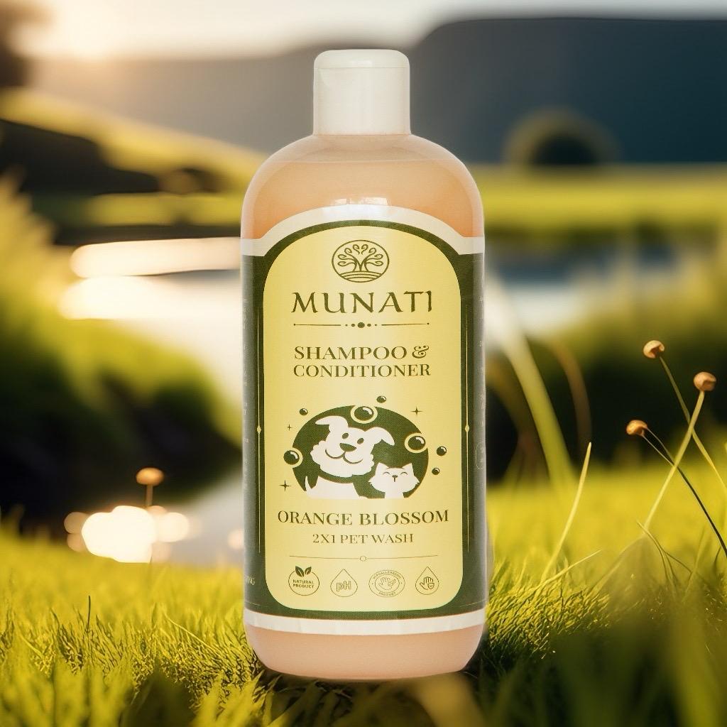 Šampūnas ir Kondicionierius 2-in-1 Naminiams Gyvūnams Natūralaus Kvapo, Munati 500 ml
