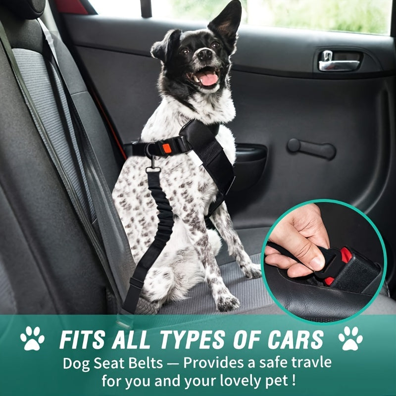 Shock absorbent Retractable Elastic Car Safety Belt For Dogs, 2 Piece Set