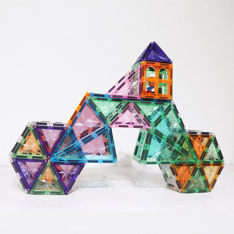 3D Magnetic Building Blocks New Shinny Design 66 Piece Set +Gift!